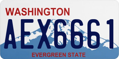 WA license plate AEX6661