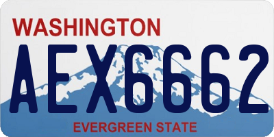 WA license plate AEX6662