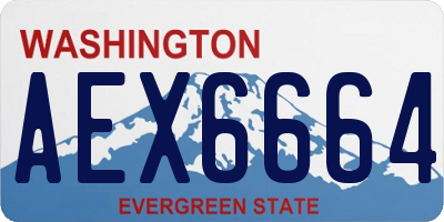 WA license plate AEX6664