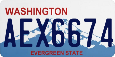 WA license plate AEX6674
