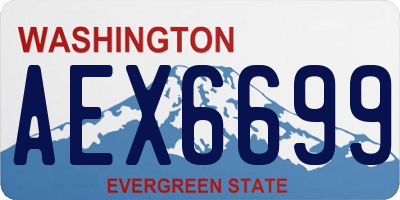 WA license plate AEX6699