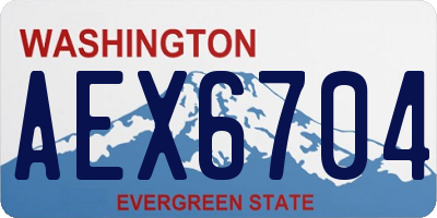 WA license plate AEX6704