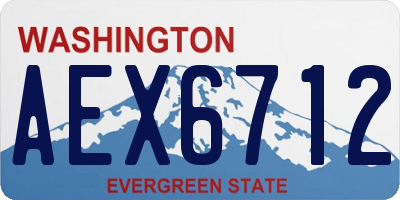 WA license plate AEX6712
