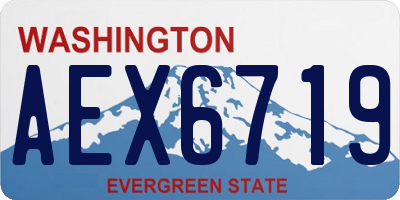 WA license plate AEX6719