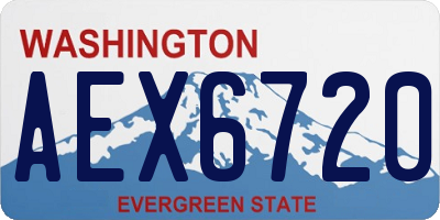 WA license plate AEX6720