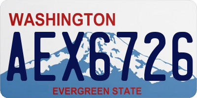 WA license plate AEX6726