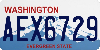 WA license plate AEX6729