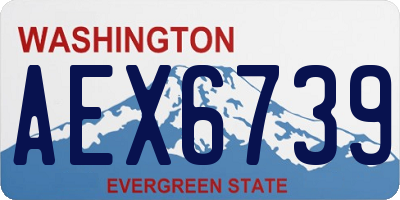 WA license plate AEX6739
