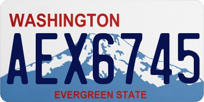 WA license plate AEX6745