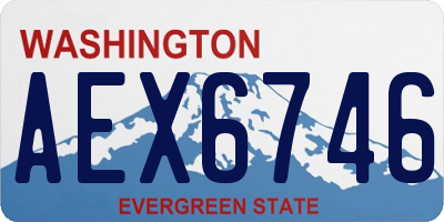 WA license plate AEX6746
