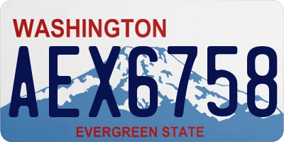 WA license plate AEX6758