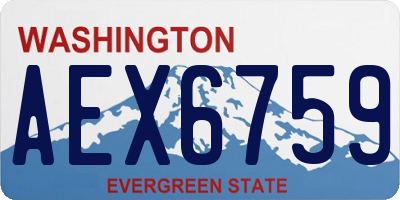 WA license plate AEX6759