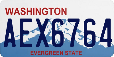 WA license plate AEX6764