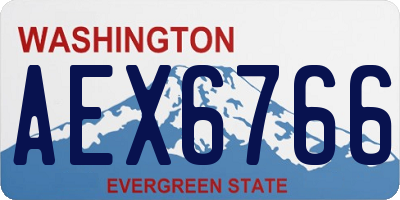 WA license plate AEX6766
