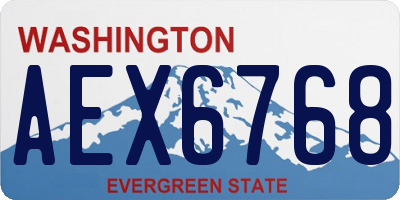 WA license plate AEX6768