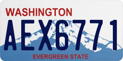 WA license plate AEX6771