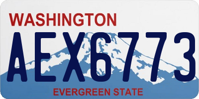 WA license plate AEX6773