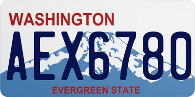 WA license plate AEX6780