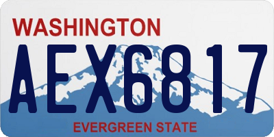 WA license plate AEX6817