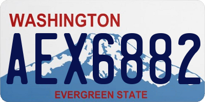 WA license plate AEX6882