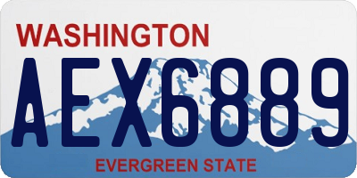 WA license plate AEX6889