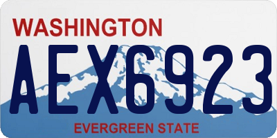 WA license plate AEX6923