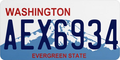 WA license plate AEX6934