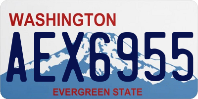 WA license plate AEX6955
