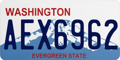 WA license plate AEX6962