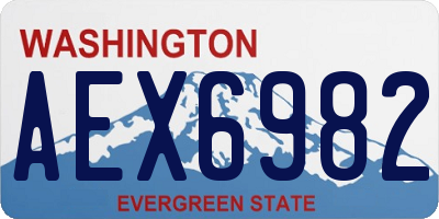 WA license plate AEX6982