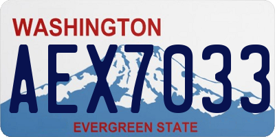 WA license plate AEX7033