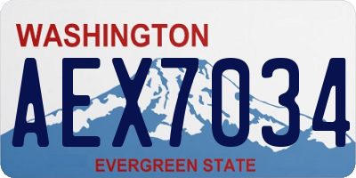 WA license plate AEX7034