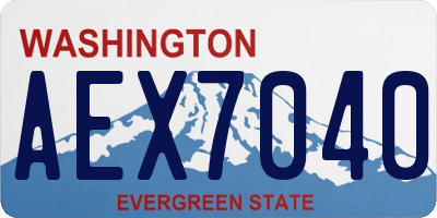 WA license plate AEX7040
