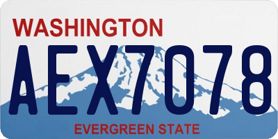 WA license plate AEX7078