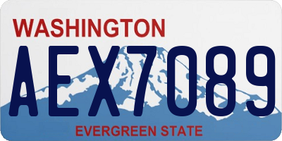WA license plate AEX7089