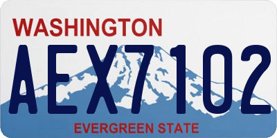 WA license plate AEX7102