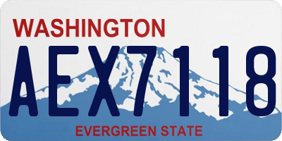 WA license plate AEX7118