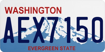 WA license plate AEX7150