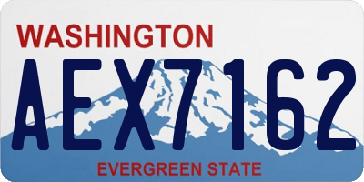 WA license plate AEX7162