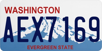 WA license plate AEX7169