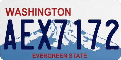 WA license plate AEX7172