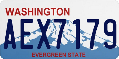 WA license plate AEX7179