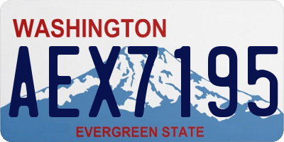 WA license plate AEX7195