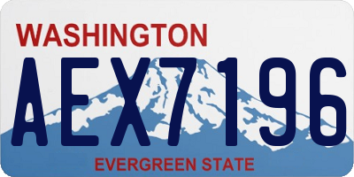 WA license plate AEX7196