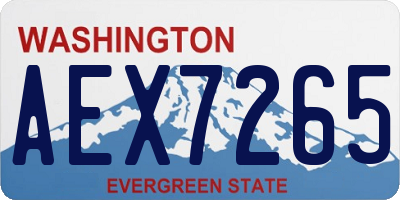 WA license plate AEX7265