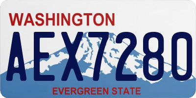 WA license plate AEX7280