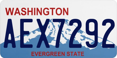 WA license plate AEX7292