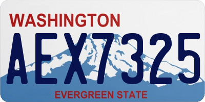 WA license plate AEX7325
