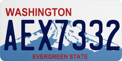 WA license plate AEX7332
