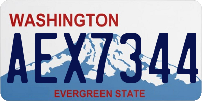 WA license plate AEX7344